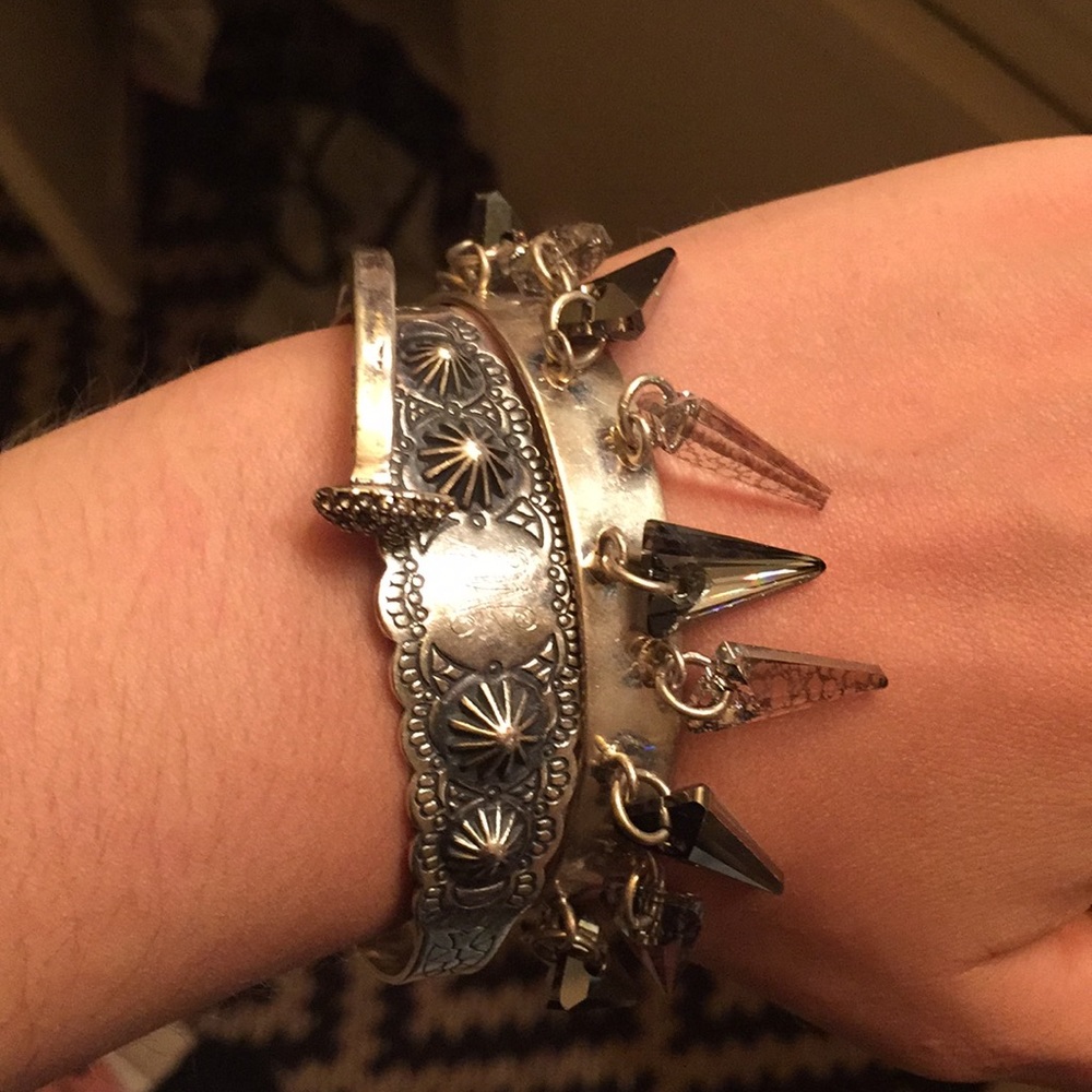 Sterling Silver Crystal Shaker Cuff